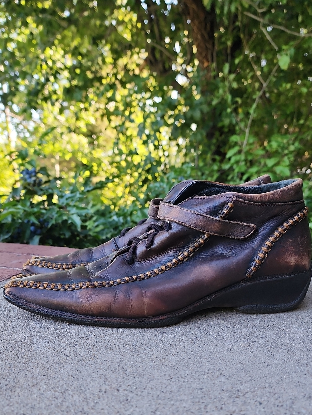 PIKOLINOS Womens Dark Brown Leather Slip-On Moccasin Boot